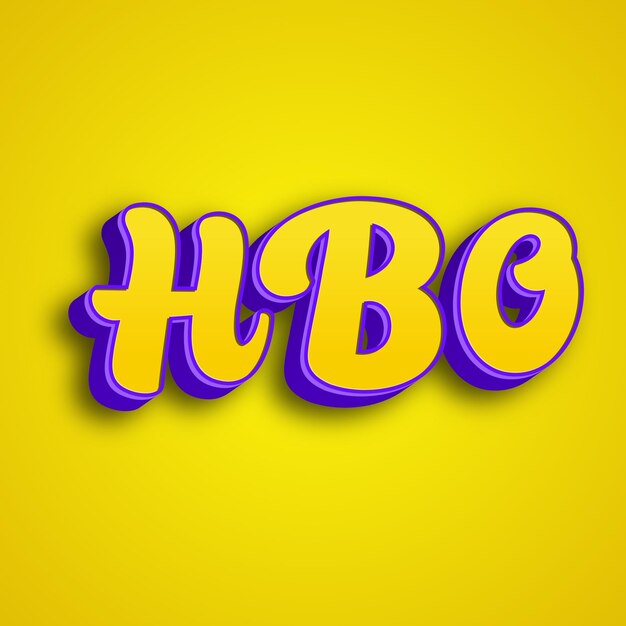 Zdjęcie typografia hbo 3d design żółty różowy biały tło zdjęcie jpg.