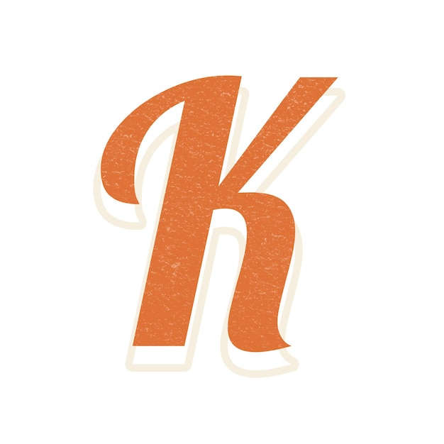 Typografia i litery czcionki K retro tłustej czcionki