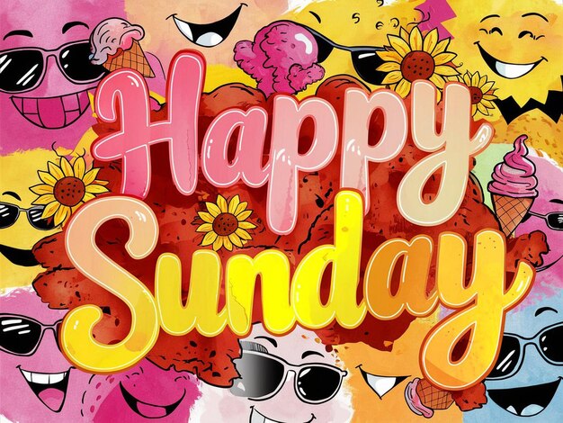 Zdjęcie typografia szczęśliwej niedzieli
