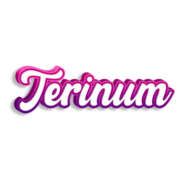 Zdjęcie typografia terinum 3d projekt żółty różowy biały tło zdjęcie jpg