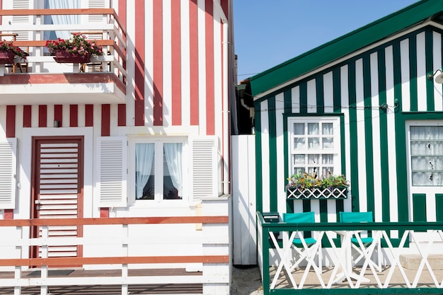 Typowe Kolorowe Domy Costa Nova Portugal