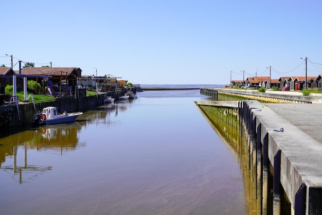 Typowy Port Ostryg W Andernos W Dorzeczu Arcachon Francja