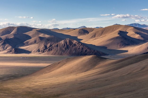 Typowy widok na krajobraz mongolski. Step Mongolii, mongolski Ałtaj