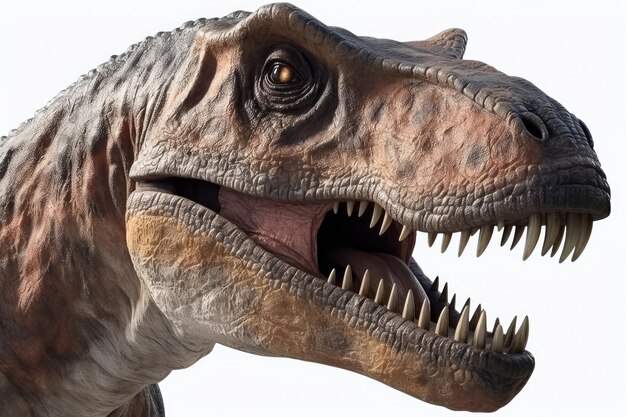 Tyrannosaurus rex na białym tle popularnego drapieżnika dinozaura Generative AI