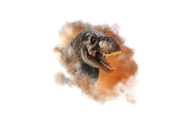 Tyrannosaurus T-rex, Dinozaur Na Tle Dymu