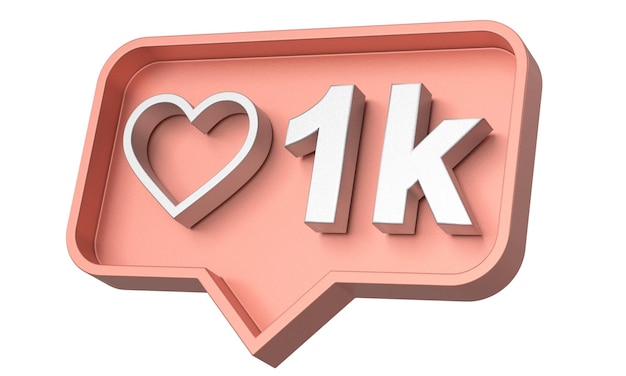 Zdjęcie tysiąc polubień 1000 polubień likes ikon 3d ilustracja