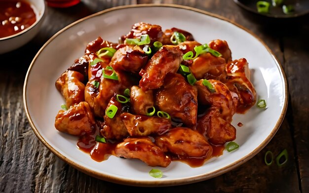 Uchwyć esencję kurczaka generała Tso w przepięknej fotografii jedzenia