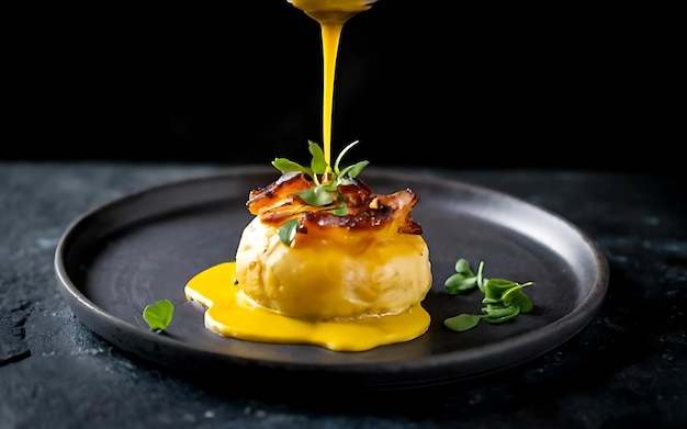 Uchwyć esencję sosu Bernaise w smakowitym zdjęciu żywnościowym