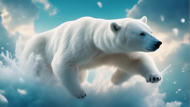 Uchwycenie piękna dzikiej przyrody Świętujemy Światowy Dzień Zwierząt ze wspaniałym białym niedźwiedziem Zdjęcie Stockowe