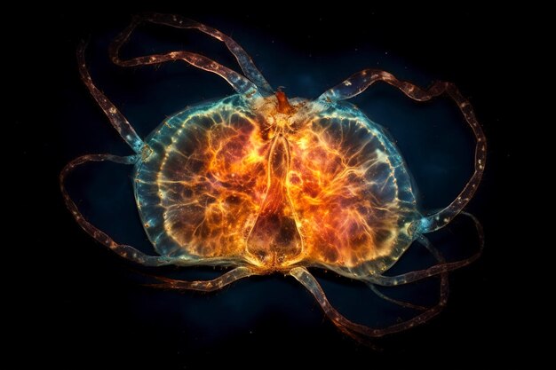 Zdjęcie uchwycenie skomplikowanych szczegółów mgławicy krab, pozostałości supernowej, która jest jednym z najczęściej badanych i fotografowanych obiektów głębokiego kosmosu, generuje ai