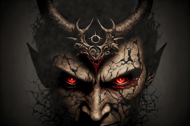 Ucieleśnienie zła i przerażenia na obrazie diabła ze złym okiem