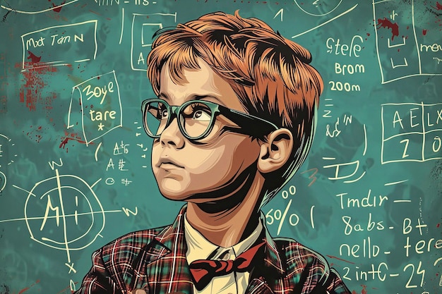 Zdjęcie uczeń studiujący matematykę