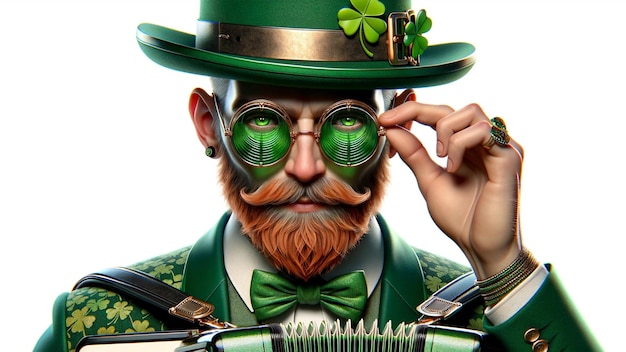 Zdjęcie uczony leprechaun portret tradycji i mądrości