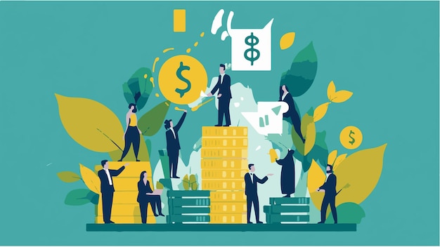 Udany przywódca i jego zespół Brainstorming Business ilustracja wektorowa