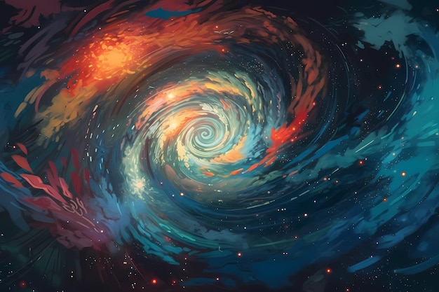 Uderzające piękno Galaktyki Whirlpool na cyfrowej ilustracji kosmicznej