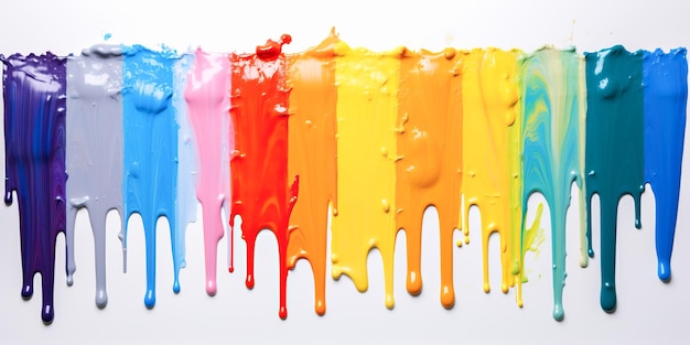 Uderzenia i rozpryski farbionej farby w kolejności według koloru Artyści sztuka koncepcyjna nowoczesna abstrakcja