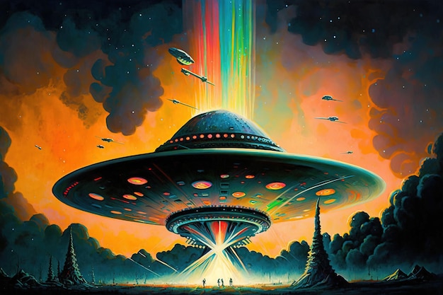 UFO kolorowy projekt ilustracji