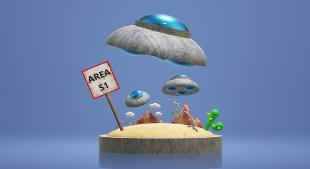 Ufo Renderowanie 3d Obszaru