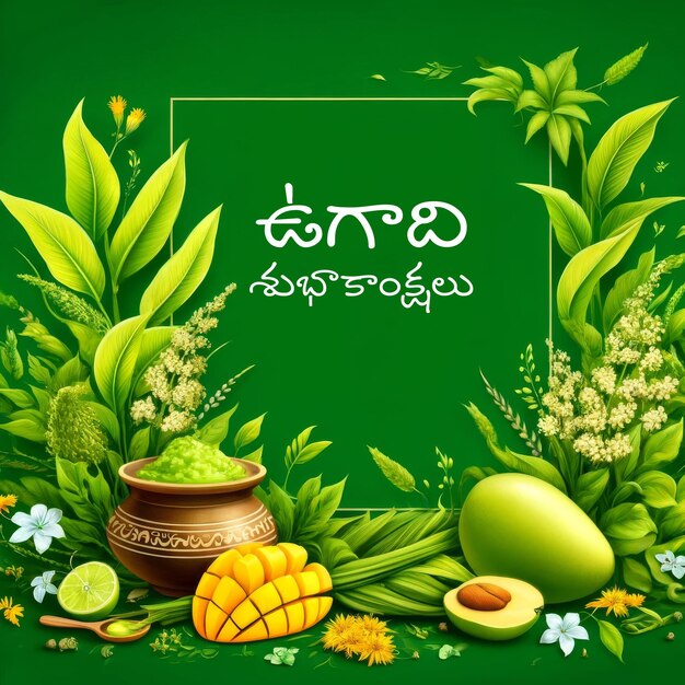 Ugadi Tradycyjne Pachadi i Mango Telugu Nowy Rok Delights