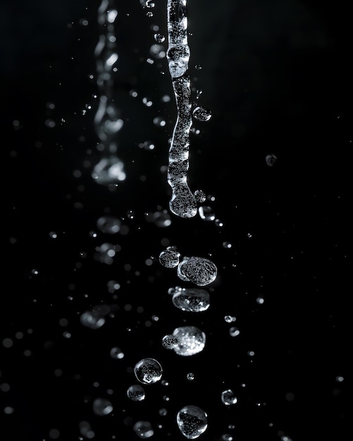 Ujęcia eleganckie kropli wody w szybkiej fotografii