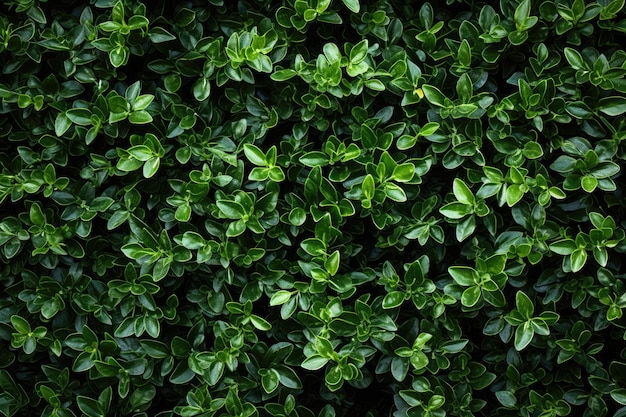 Ujęcie naturalnej zielonej ściany wykonanej z liści