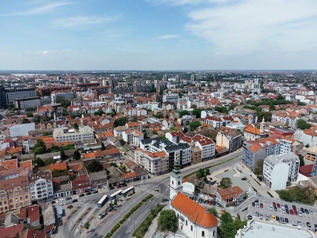 Ujęcie z drona miasta Novi Sad, Serbia