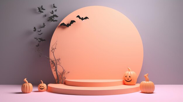 Ujmująca wystawa 3D na podium dla produktów Halloween Tajemniczy projekt tła