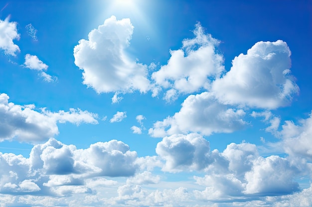 Ujmujące zdjęcia spokoju niebieskiego nieba na tle chmur