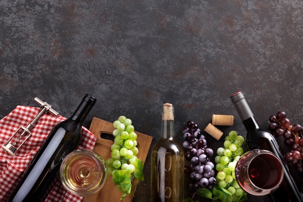 Układ produktów do degustacji wina
