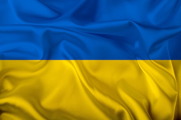 Ukraińska flaga satynowa ilustracja