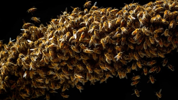 Ul jest pokryty pszczołami.