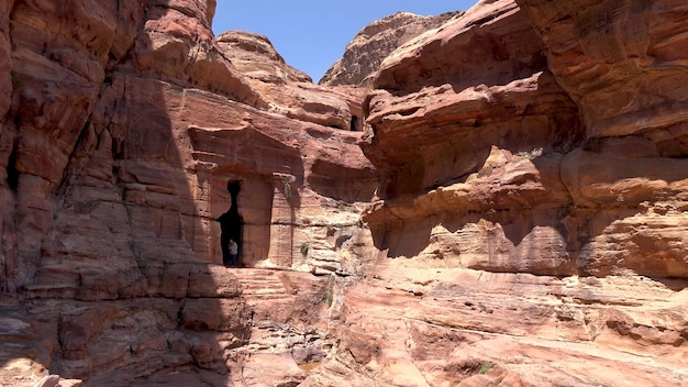 Ulica Fasad w Petra Jordan Światowego Dziedzictwa UNESCO