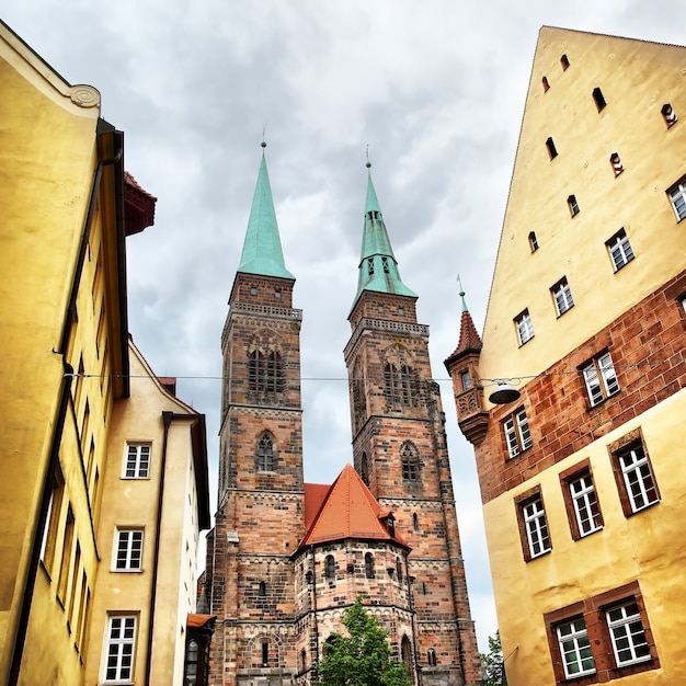 Ulica i Kościół Świętego Sebaldusa w Norymberdze, Niemcy