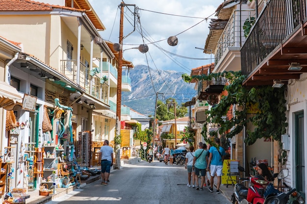 Ulica Miasta Vasiliki Grecja Lefkada Lato