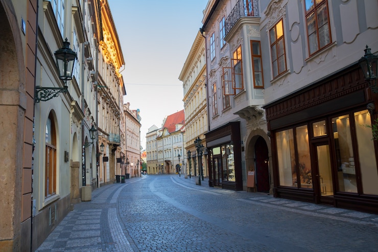 Zdjęcie ulica na starym mieście, praga, czechy
