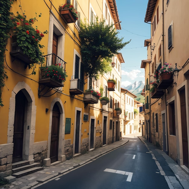 ulica na starym mieście we Włoszech