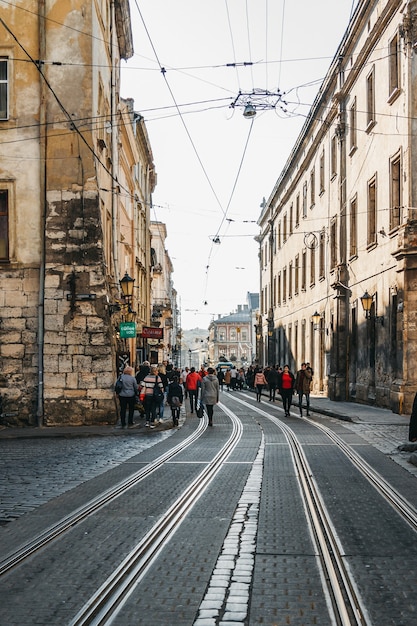 Ulica Ruska W Centrum Lwowa.