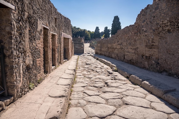 Ulica w antycznym mieście Pompeje Włochy