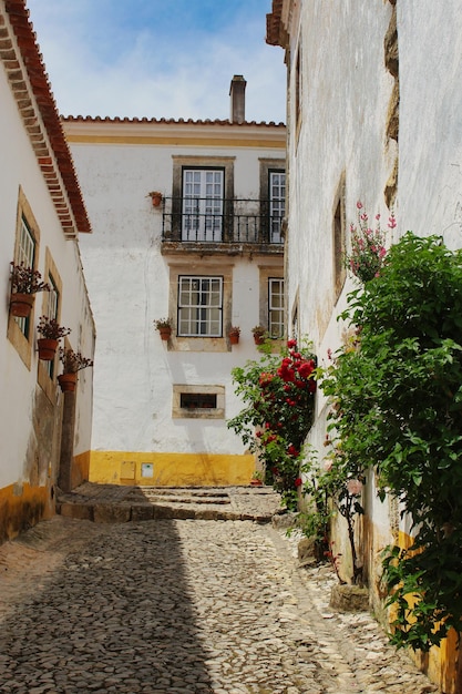 Ulice Portugalskiej Wioski Obidos Należącej Do Historycznej Prowincji Estremadura