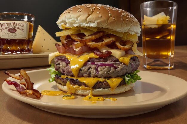 Ultimate Burger Poznaj potrójną rozkosz mięsną z chrupiącym bekonem i serem