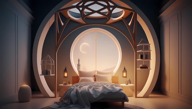Ultra Realistyczna Ilustracja Luksusowej Sypialni