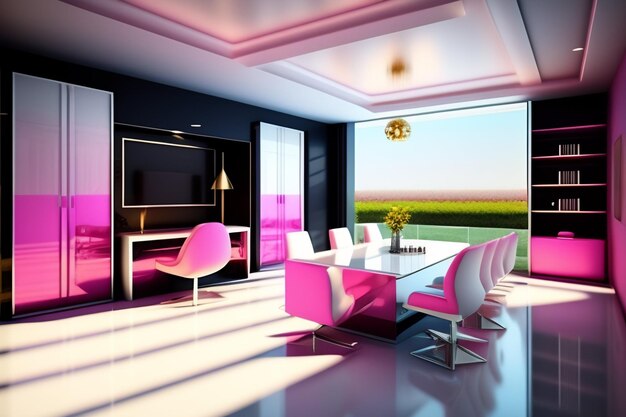 Ultra realistyczny, nowoczesny projekt wnętrza domu