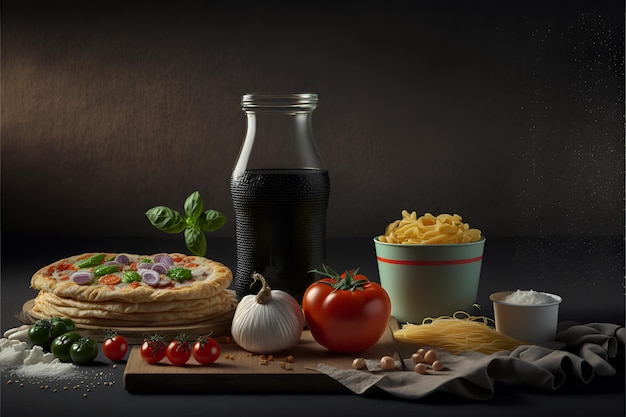 ultrarealistyczne zdjęcie włoskiego jedzenia