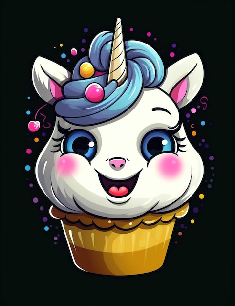 Unicorn cupcake clip art