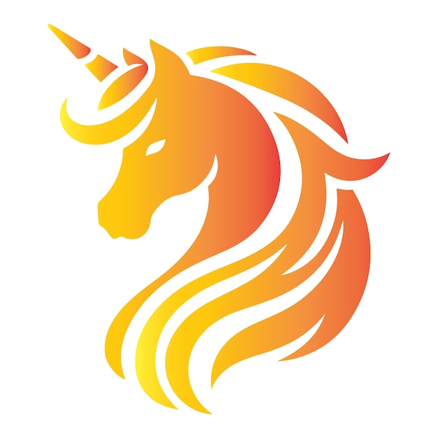 Unicorn line art sylwetka ilustracja wektorowa
