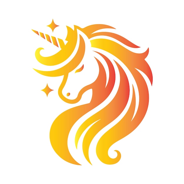 Unicorn line art sylwetka ilustracja wektorowa
