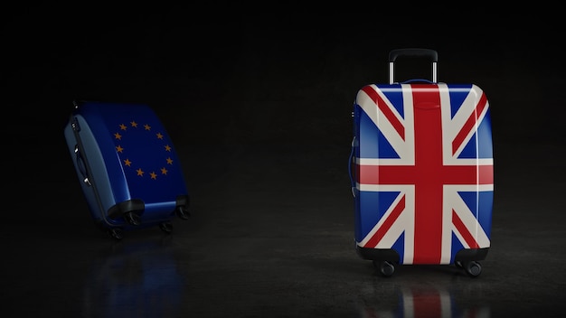 Unii Europejskiej i Wielkiej Brytanii. koncepcja brexitu. renderowanie 3d