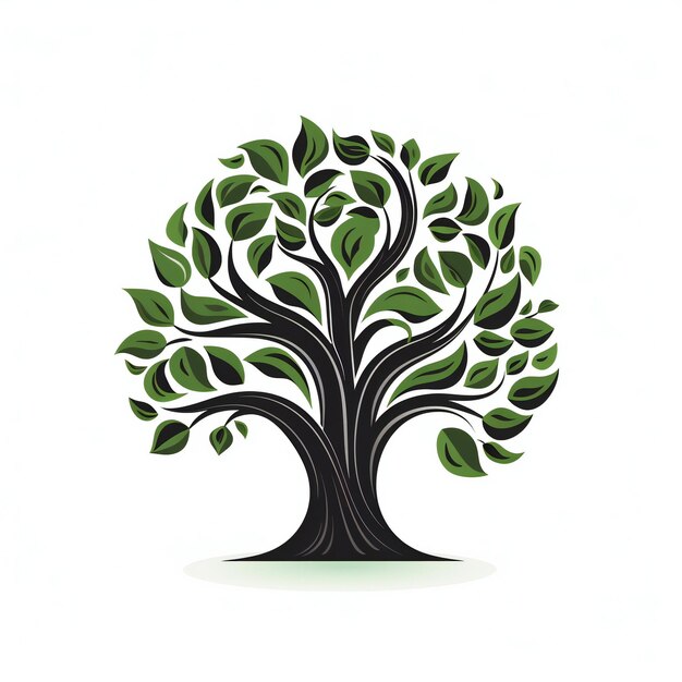 Unikalna ikona logo drzewa
