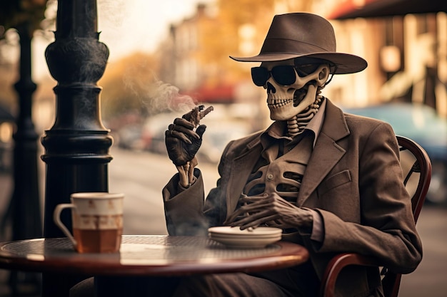 Zdjęcie unikalny garnitur biznesowy skeleton generate ai