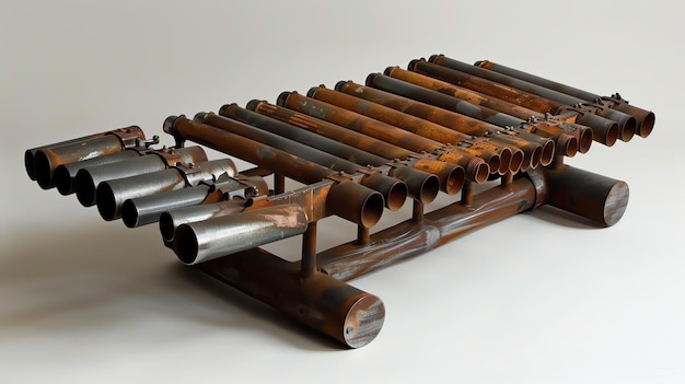 Unikalny instrument muzyczny wykonany z metalowych rur Ręcznie wykonany jedyny w swoim rodzaju Świetny do tworzenia unikalnych krajobrazów dźwiękowych